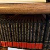 Value of Encyclopedia Britannica - volumes on a bookshelf
