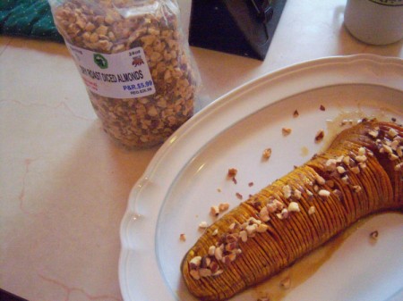 nuts added to baked Honey Glazed Butternut Squash