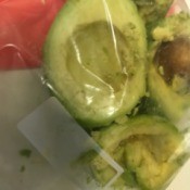 Put the avocado halves in a zip top bag and freeze.