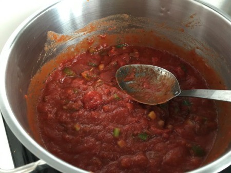 tomato sauce in pan