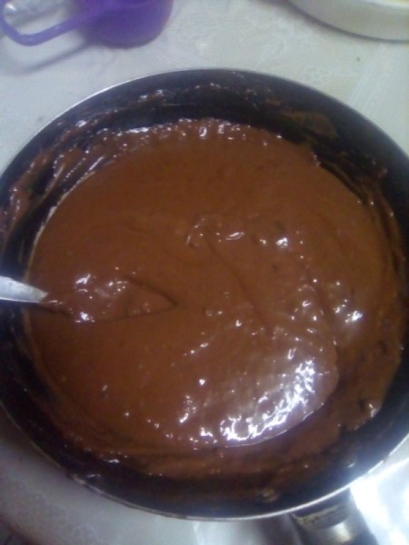 finished pudding in pan