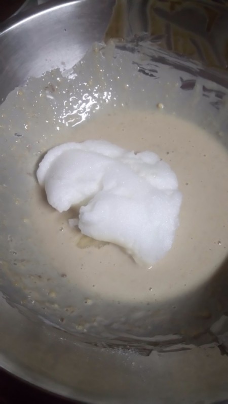 adding meringue to batter