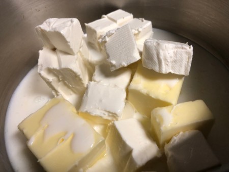 blending cream cheese and butter