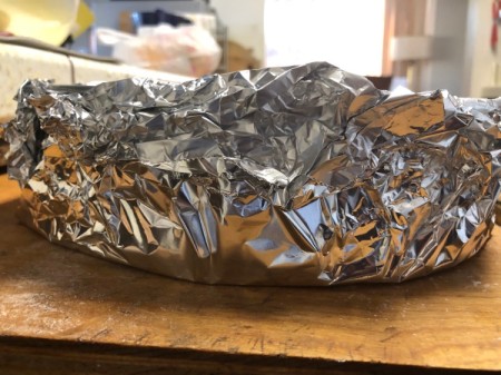 wrapping pan with foil