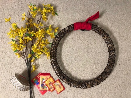 Chinese New Year Wreath - supplies