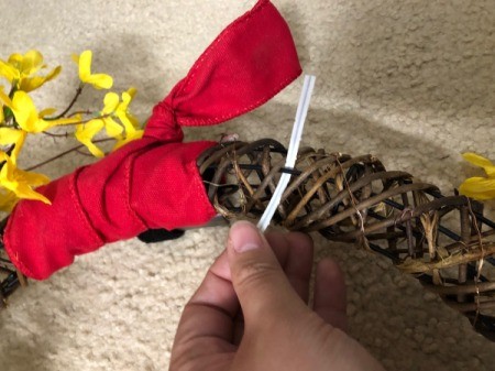 Chinese New Year Wreath - twist inserted into the vine wreath