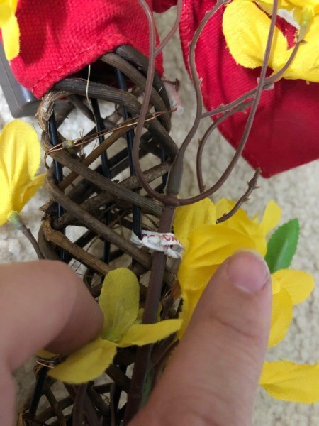 Chinese New Year Wreath - secure under a flower to hide