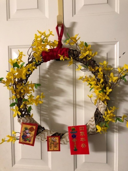 Chinese New Year Wreath - ready to hang