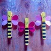 "Bee Mine" Clothespin Craft - three finished bee clothespins