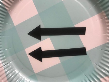 Paper Plate Clock - cut out both arrows at once