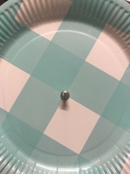 Paper Plate Clock - tack in the center of the plate