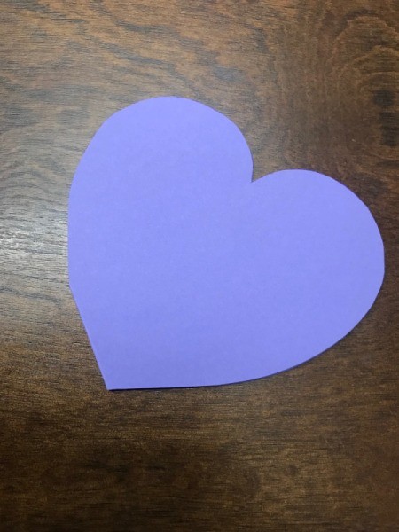 Valentine's Day Paper Craft Card - purple heart