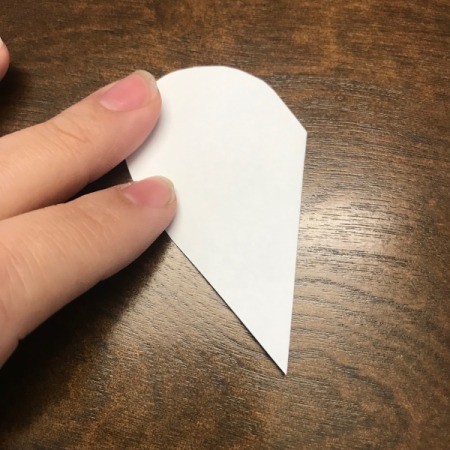 Valentine's Day Paper Craft Card - white folded heart for snowflake
