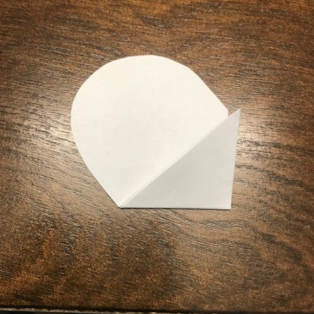 Valentine's Day Paper Craft Card - fold the tip up