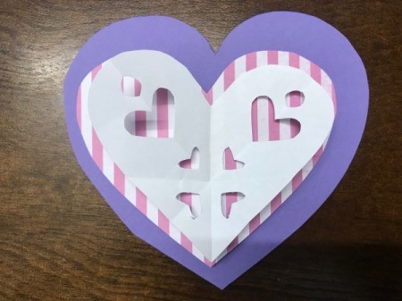 Valentine's Day Paper Craft Card - glue the layers together