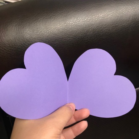 Valentine's Day Paper Craft Card - inside of the card