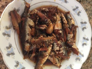 Caramelized Sardines in bowl