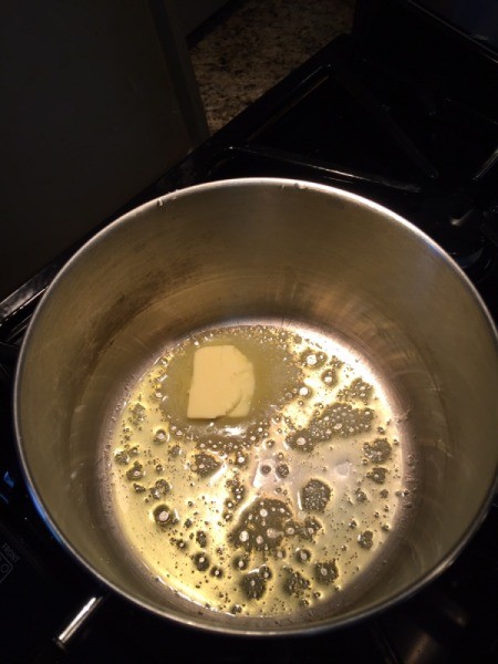butter in pan