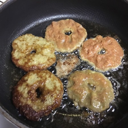 cooking patties in pan