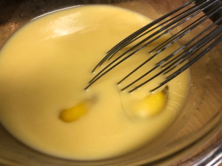 whisking wet ingredients