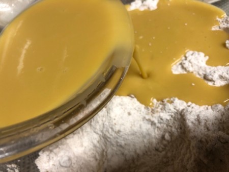 adding wet to dry ingredients