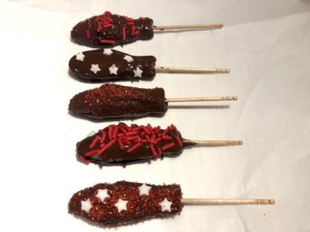 Chocolate Covered Swedish Fish on paper