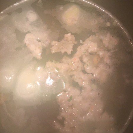 boiling water with shrimp