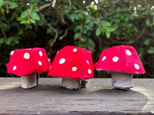 Egg Carton Magic Mushrooms - cute little paper red and white mushrooms