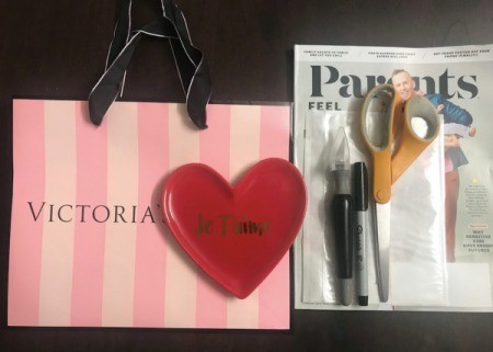 Repurpose Victoria's Secret Shopping Bag for Valentine's Day - supplies