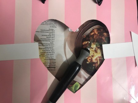 Repurpose Victoria's Secret Shopping Bag for Valentine's Day - trim off excess