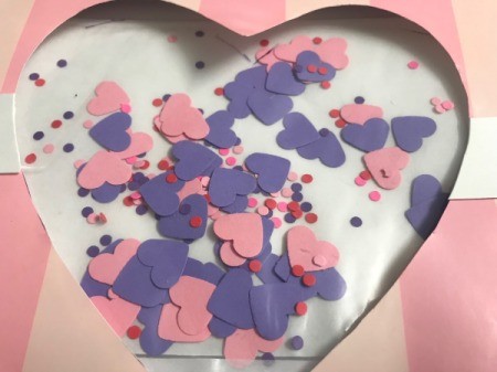 Repurpose Victoria's Secret Shopping Bag for Valentine's Day - slip the bag inside behind the heart shape and mark for placement