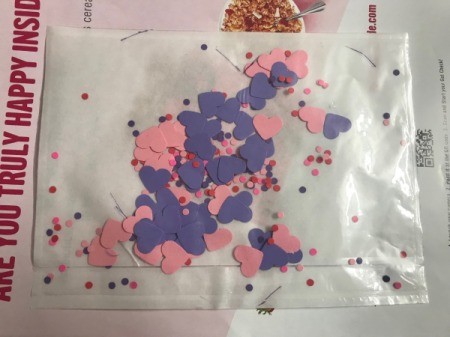 Repurpose Victoria's Secret Shopping Bag for Valentine's Day - placement marks visible on bag