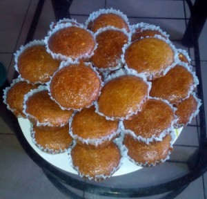 A platter of homemade banana cakes.