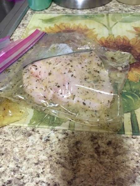 Marinated Swordfish in bag