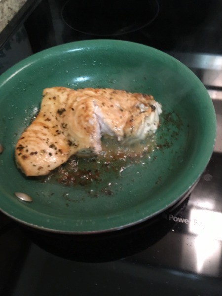 Marinated Swordfish cooked in pan