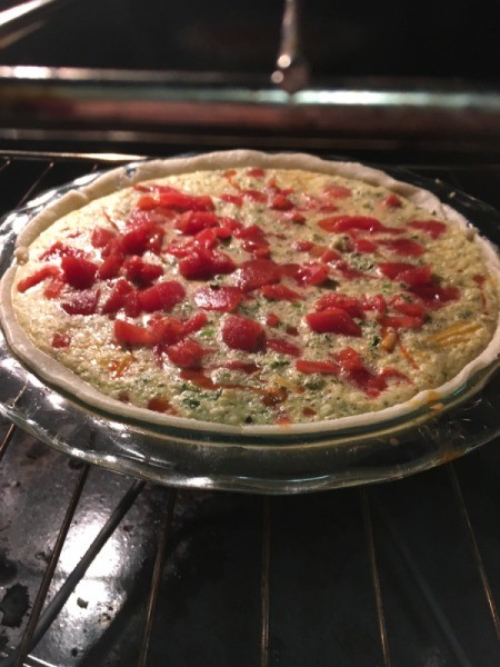 Spanish Quiche in oven