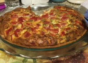 Spanish Quiche in pie pan