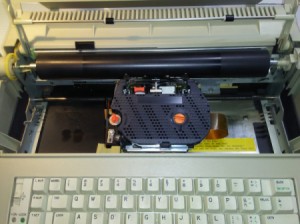 Repairing a Silver Reed EZ 20 Typewriter - open typewriter