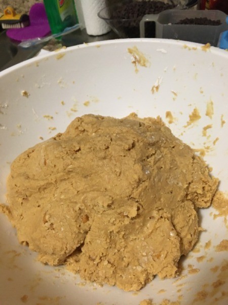 Peanut Butter Ball dough in bowl