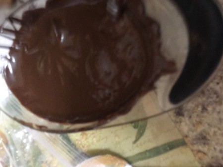melted chocolate in cup