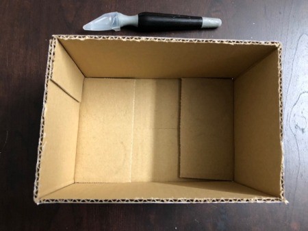 Recycled Cardboard Box Valentine's Day Mailbox - base box made