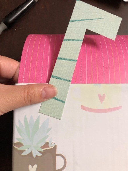 Recycled Cardboard Box Valentine's Day Mailbox - position the flag