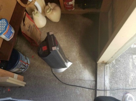 Foam To Fix a Leak in a Store Room - space heater to dry out unit