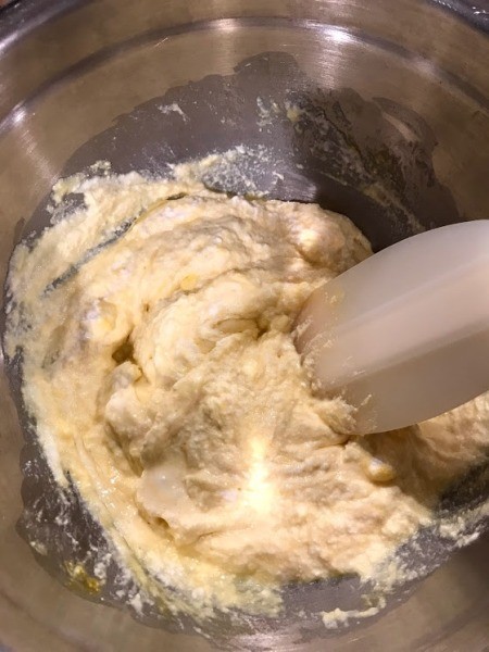 adding wet to dry ingredients