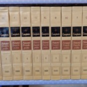 Value of 1962 Compton's Pictured Encyclopedia and Yearbooks - encyclopedias on a shelf