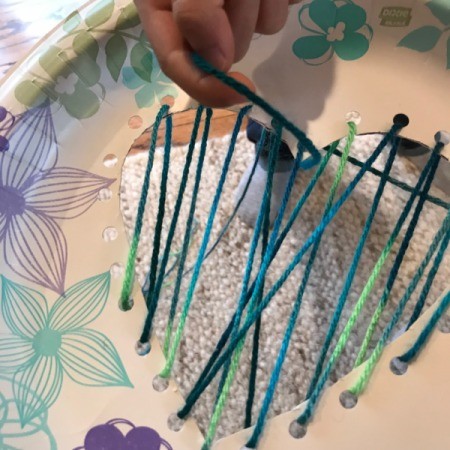 Heart Paper Plate Sewing Craft - continue until you are happy with the results