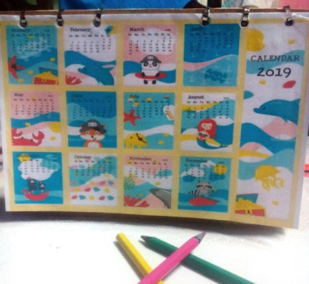 Handcrafted Notebook and Planner - front page showing all months