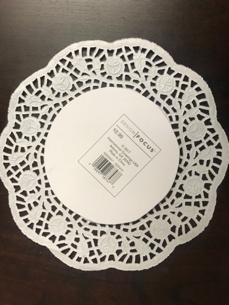 Candy Basket - glue the cardboard circle to the underneath side of a paper doily