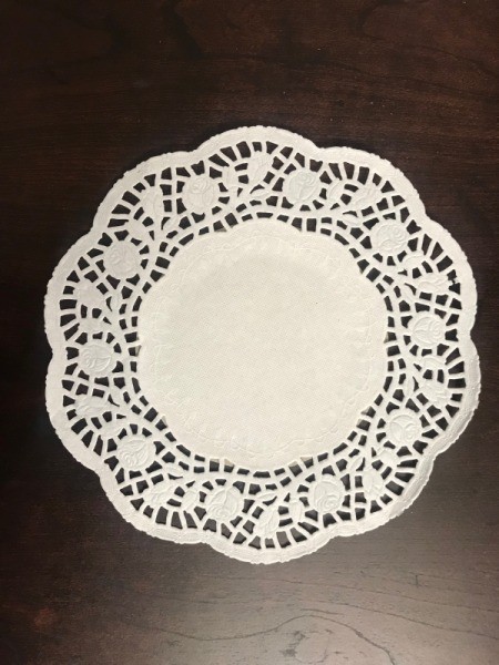 Candy Basket - doily from top