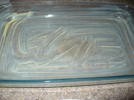 buttered baking dish